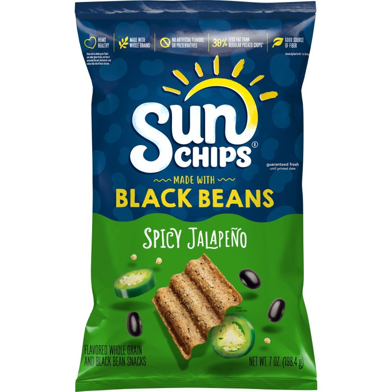 SUNCHIPS BLACK BEAN SPICY JALAPENO WHOLE GRAIN SNACKS - 7 OZ