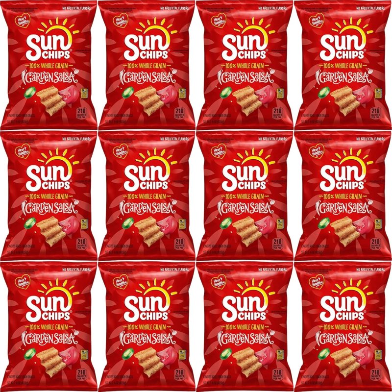 SUNCHIPS GARDEN SALSA WHOLE GRAIN CHIPS, 1.5 OZ BAGS, PACK OF 12 - SHOPPYWAY BUNDLE