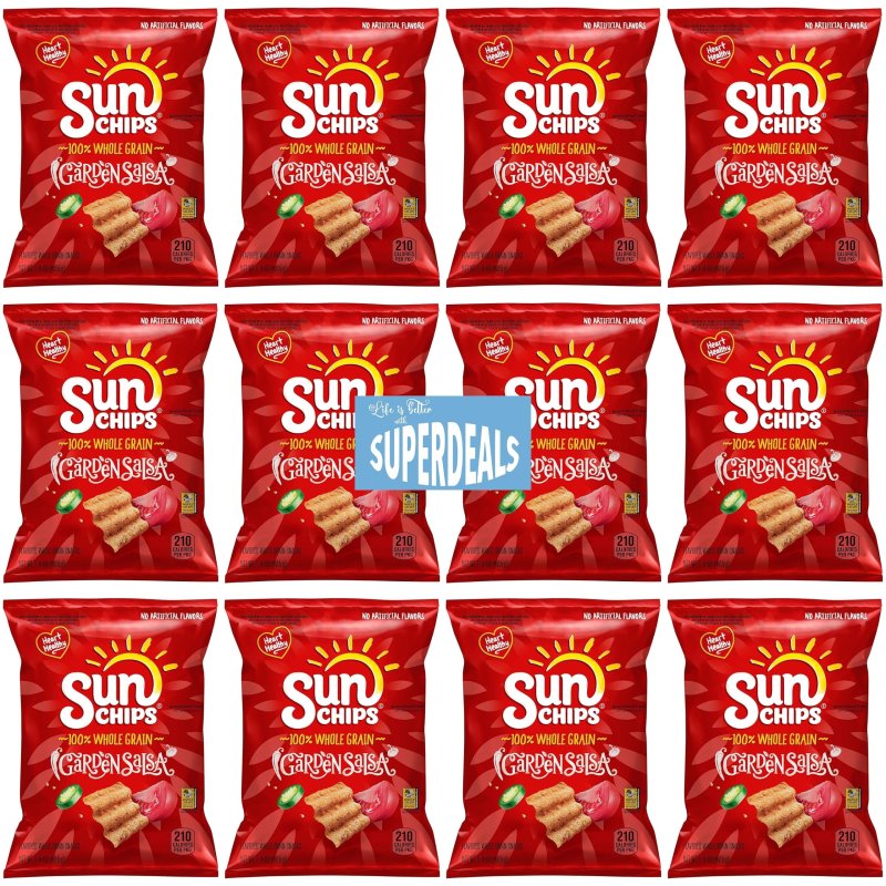 SUNCHIPS SUPERDEALS BUNDLE: SUN CHIPS GARDEN SALSA WHOLE GRAIN VALUE PACK | 1.5 OZ X 12 | MYSTERY GIFT