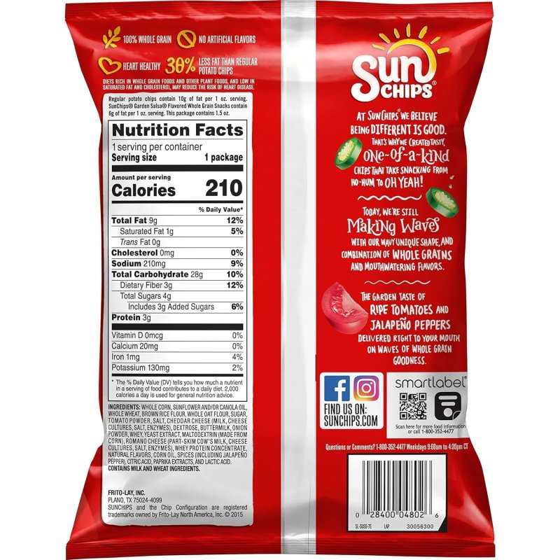 SUNCHIPS SUPERDEALS BUNDLE: SUN CHIPS GARDEN SALSA WHOLE GRAIN VALUE PACK | 1.5 OZ X 12 | MYSTERY GIFT