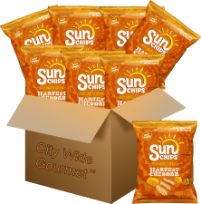 SUNCHIPS HARVEST CHEDDAR WHOLE GRAIN SNACKS, 1.5 OZ (PACK OF 8) - CITY WIDE GOURMET BUNDLE
