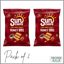 SUNCHIPS HONEY BBQ WHOLE GRAIN SNACK CHIPS, 7 OZ BAG - PACK OF 2