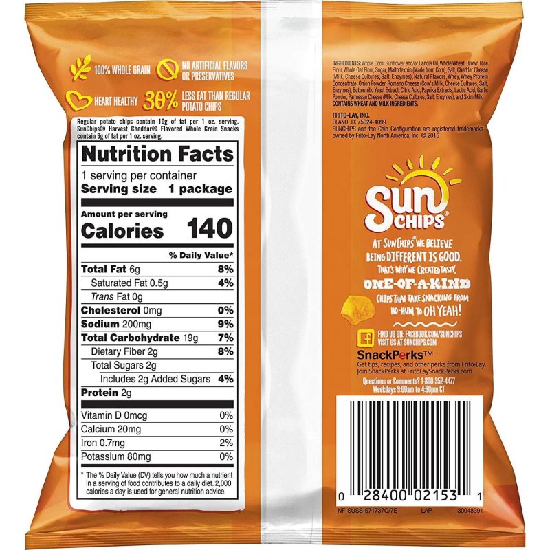 SUNCHIPS MULTIGRAIN CHIPS VARIETY PACK - 40 COUNT, 1 OZ BAGS