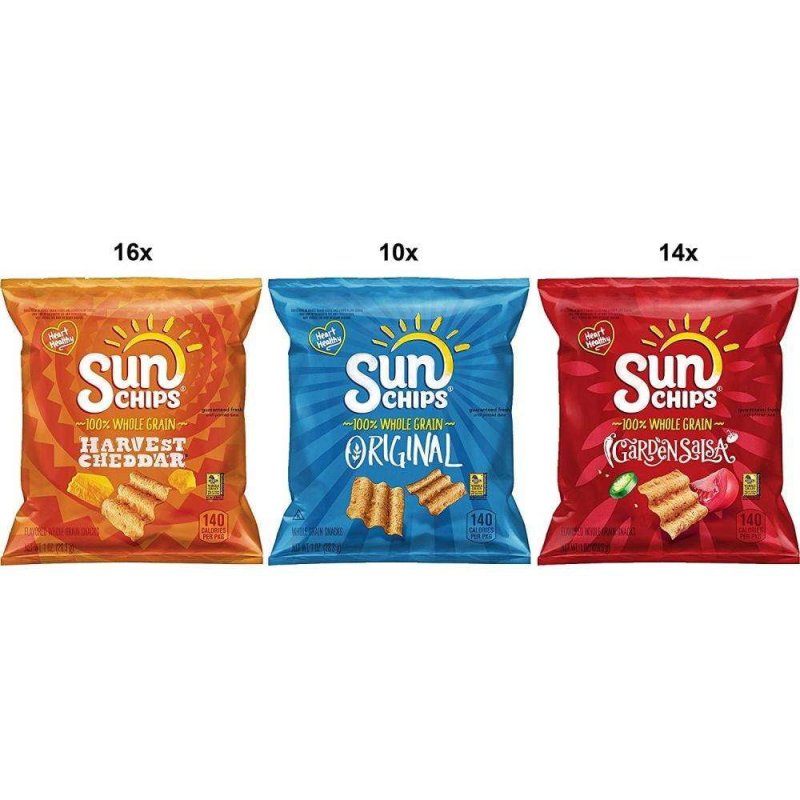SUNCHIPS MULTIGRAIN CHIPS VARIETY PACK - 40 COUNT, 1 OZ BAGS