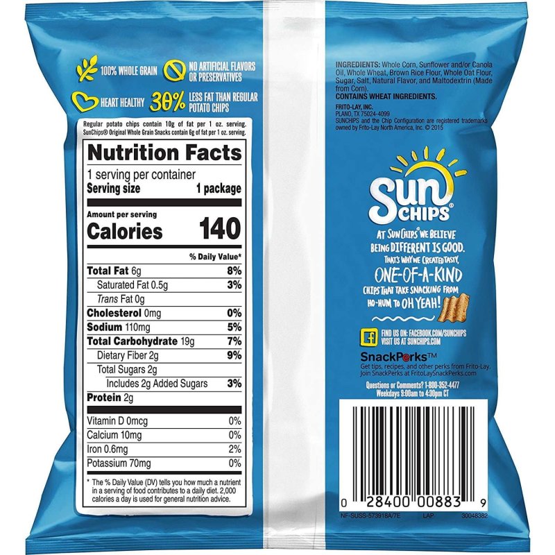 SUNCHIPS MULTIGRAIN CHIPS VARIETY PACK - 40 COUNT, 1 OZ BAGS