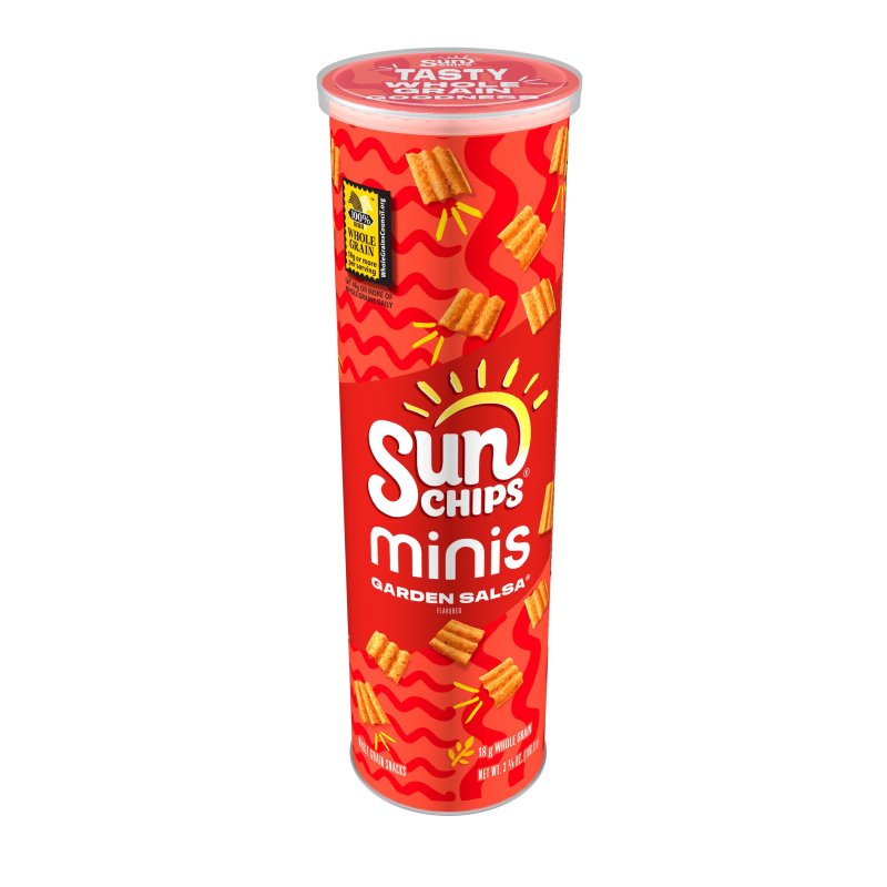 SUNCHIPS MINIS GARDEN SALSA CANISTER, 3.75 OZ - SAVORY SNACK