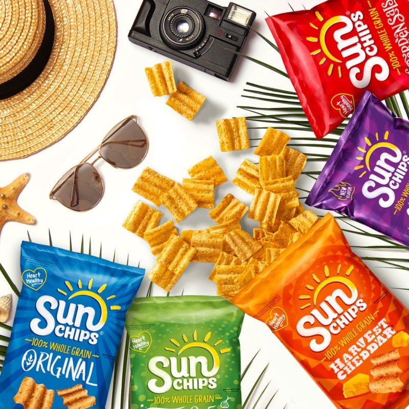 SUNCHIPS HONEY BBQ WHOLE GRAIN SNACK CHIPS, 7 OZ BAG, PACK OF 3