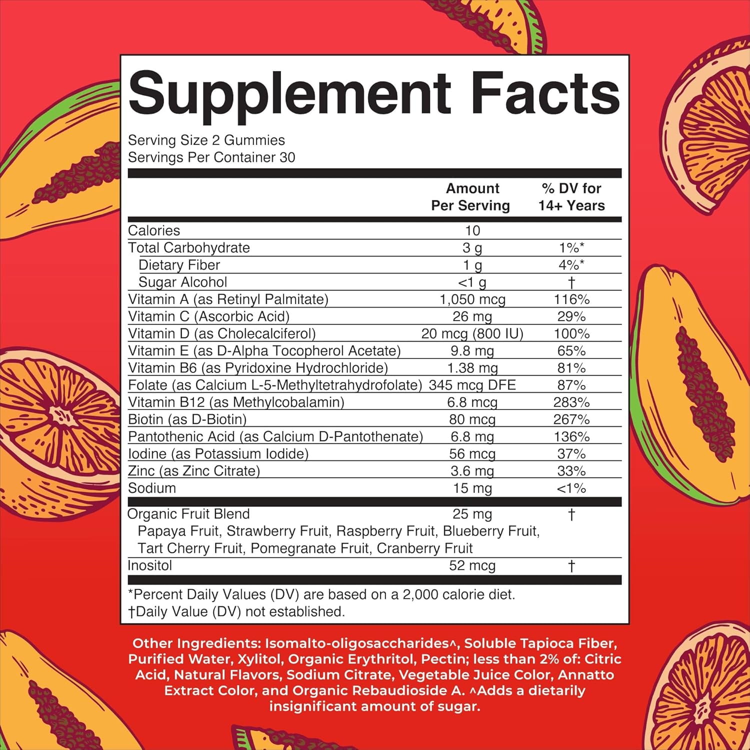 MARYRUTH'S VEGAN MULTIVITAMIN GUMMIES WITH VITAMIN D & E FOR IMMUNE SUPPORT - 60 COUNT