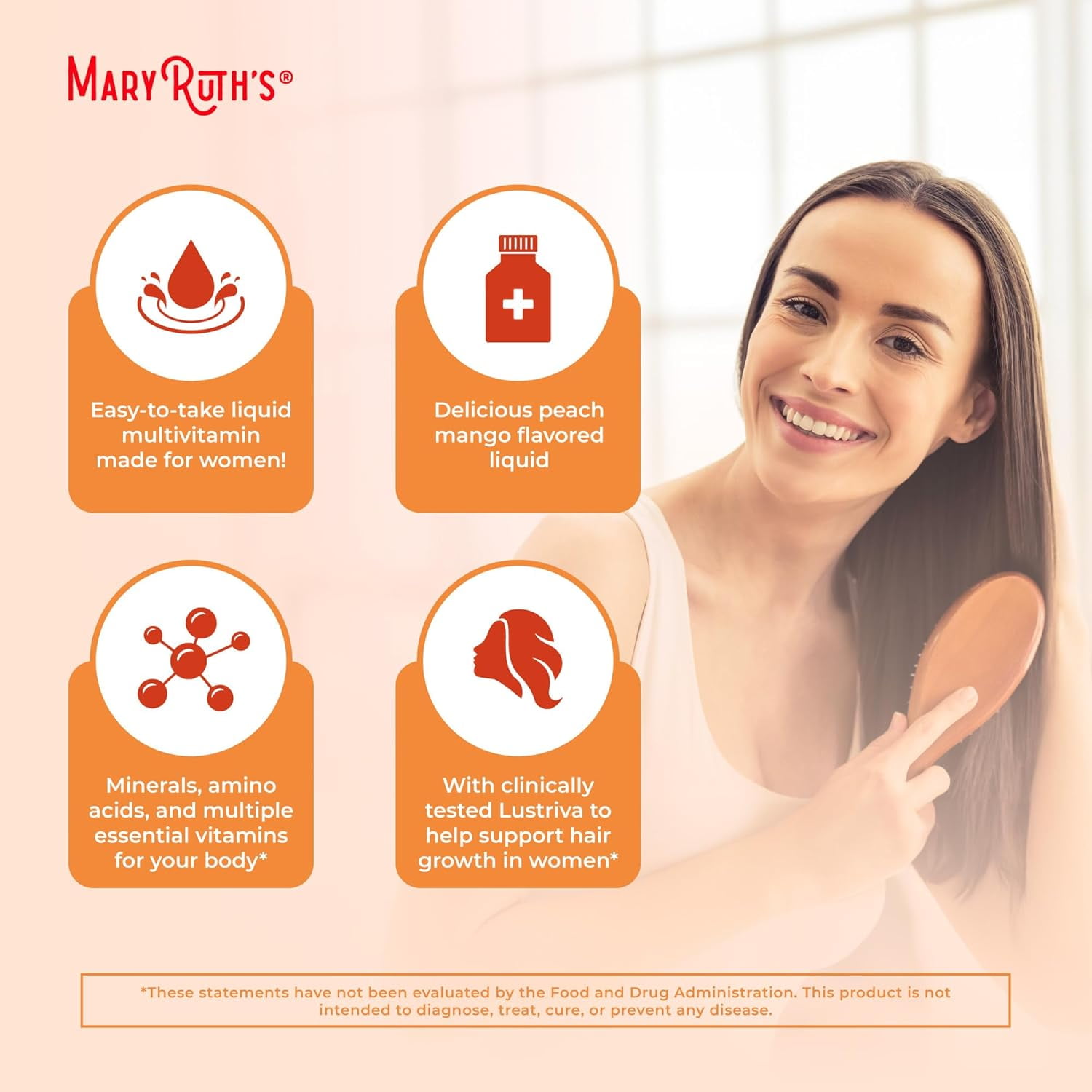MARYRUTH'S LIQUID MULTIVITAMIN FOR WOMEN - HAIR GROWTH & THICKNESS FORMULA - 30 FL OZ