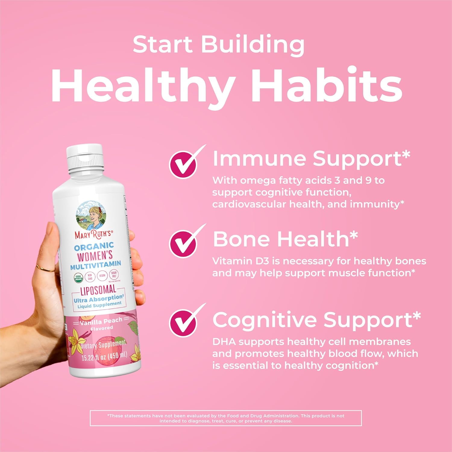 MARYRUTH'S WOMEN'S LIQUID MULTIVITAMIN FOR HORMONE BALANCE, 15.22 FL OZ, NON GMO