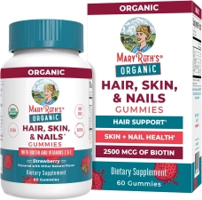 MARYRUTH'S ORGANIC HAIR SKIN NAILS BIOTIN GUMMIES FOR HAIR GROWTH & NAIL STRENGTH - 60 COUNT
