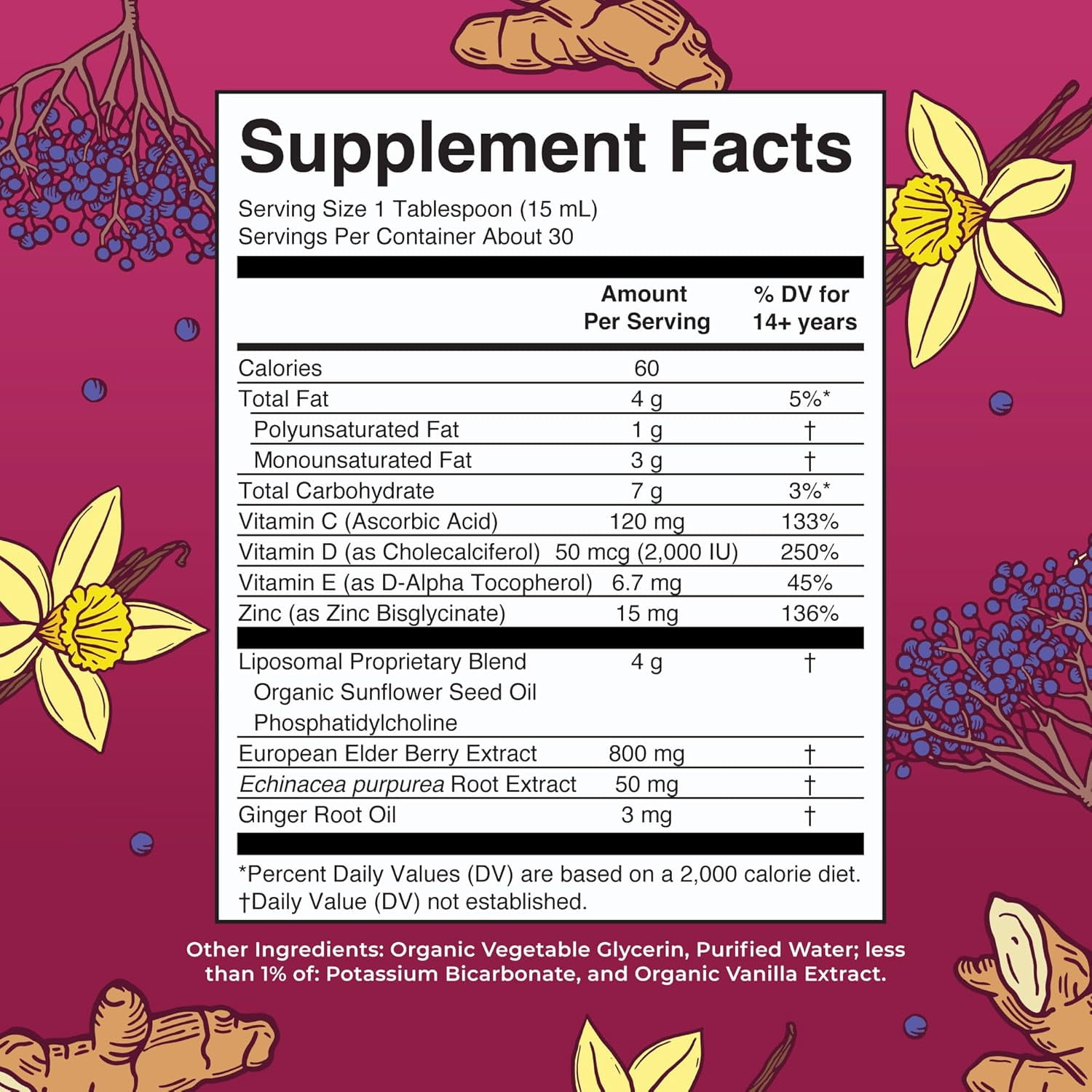MARYRUTH'S IMMUNITY SUPPORT BLEND: VITAMIN C, D3, E, ZINC, ELDERBERRY, ECHINACEA, GINGER | 15.22 FL OZ