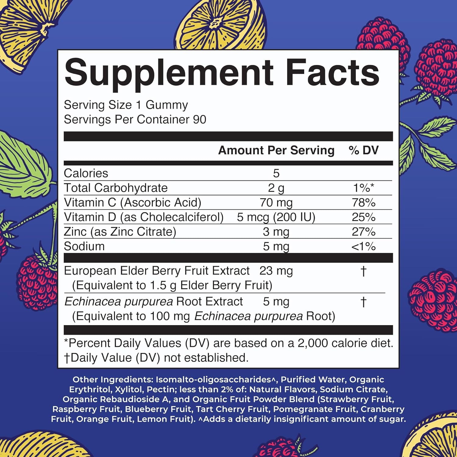 MARYRUTH'S IMMUNITY GUMMIES: ELDERBERRY, ECHINACEA, ZINC, VITAMIN D - 90 COUNT