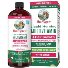 MARYRUTH'S LIQUID MULTIVITAMIN WITH LUSTRIVA® HAIR GROWTH FORMULA FOR WOMEN - BIOTIN, VITAMIN D, B VITAMINS - DRAGONFRUIT MELON 30 FL OZ