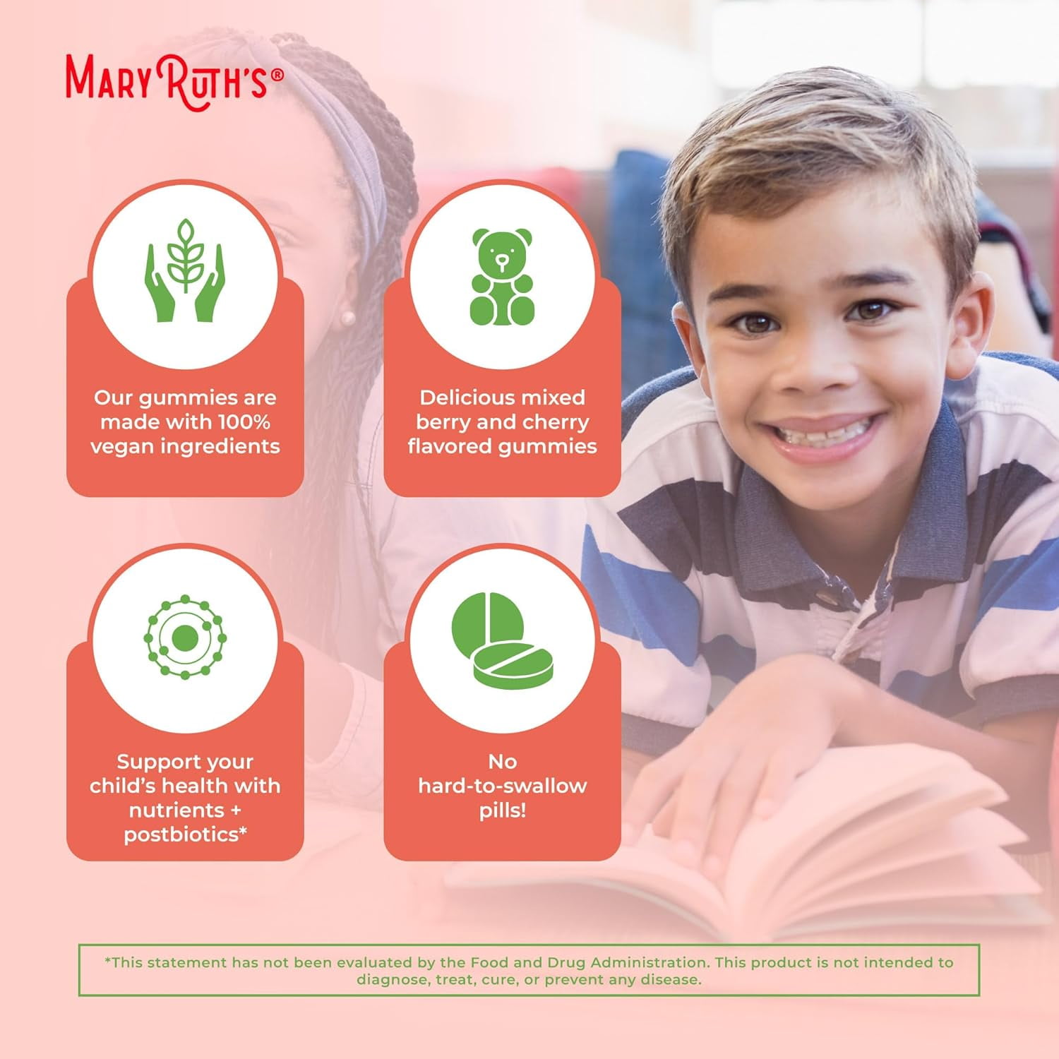 MARYRUTH'S KIDS MULTIVITAMIN GUMMIES - 60 COUNT WITH VITAMINS & POSTBIOTICS