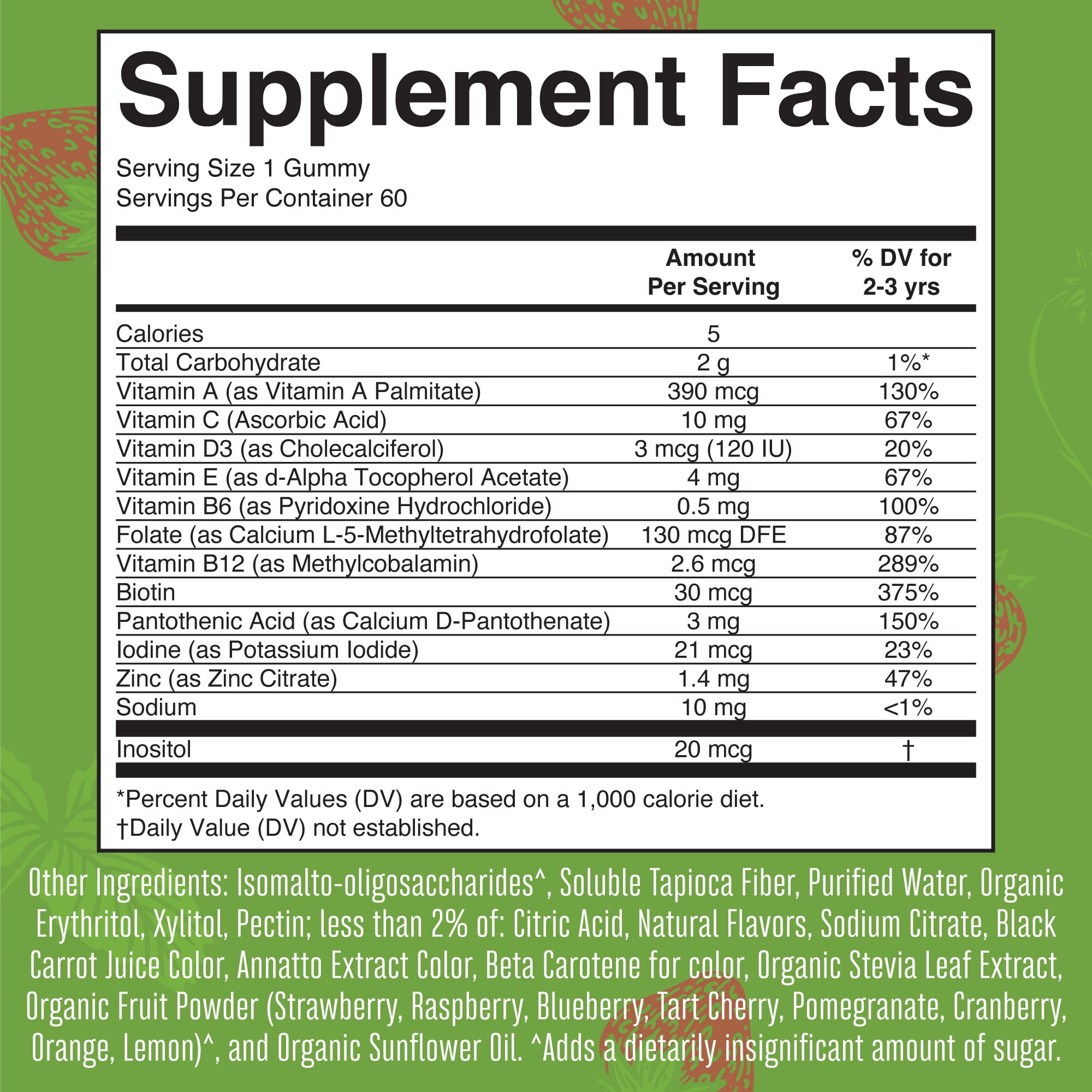 MARYRUTH'S TODDLER MULTIVITAMIN GUMMIES - STRAWBERRY, PAPAYA & SUPER PUNCH FLAVOR, 60 COUNT