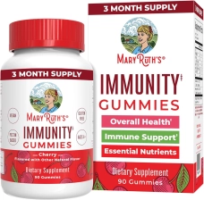 MARYRUTH'S ELDERBERRY GUMMIES WITH ZINC, VITAMIN C, D - VEGAN, NON-GMO - CHERRY FLAVOR, 90 CT