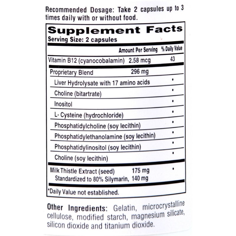 LIVERITE LIVER AID CAPSULES WITH MILK THISTLE - LIVER SUPPORT & CLEANSE FOR IMPROVED ENERGY
