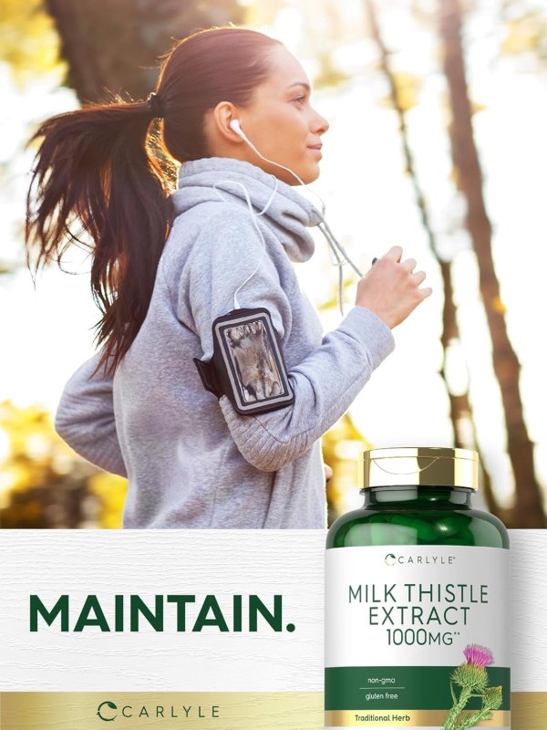 CARLYLE MILK THISTLE 1000MG EXTRACT CAPSULES - 300 COUNT FOR MEN AND WOMEN