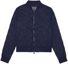 G/FORE WOMEN'S NAVY BLUE TEXTURED BOMBER JACKET IN SMALL SIZE