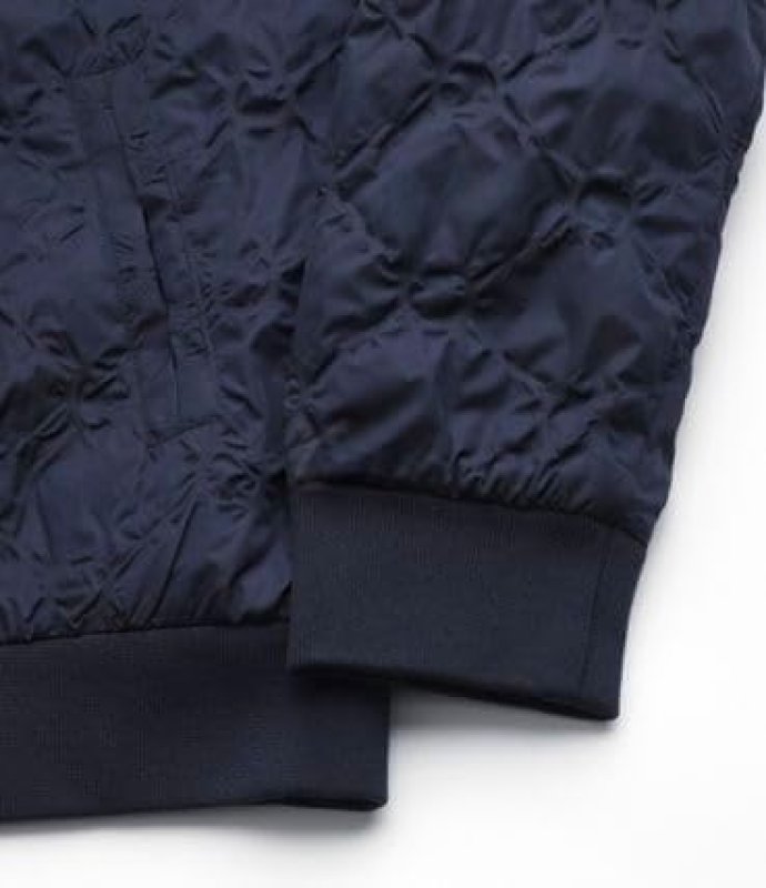 G/FORE WOMEN'S NAVY BLUE TEXTURED BOMBER JACKET IN SMALL SIZE