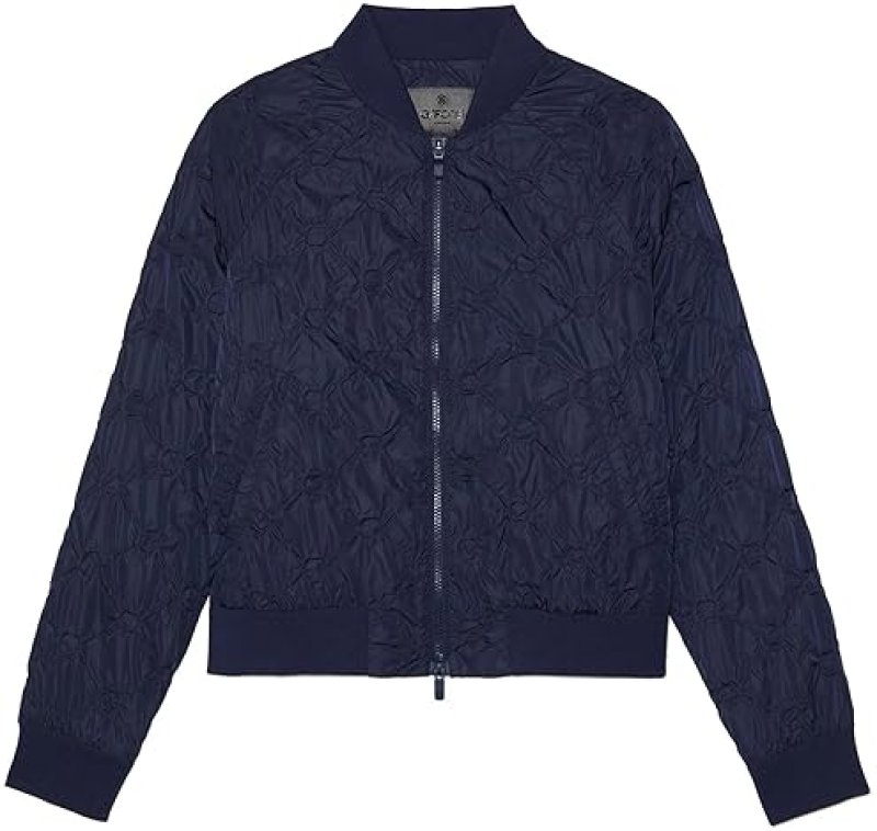 G/FORE WOMEN'S TEXTURED BOMBER JACKET IN NAVY BLUE - SIZE MEDIUM