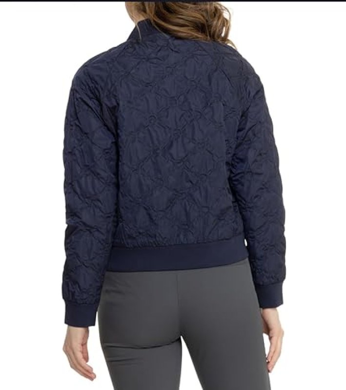 G/FORE WOMEN'S TEXTURED BOMBER JACKET IN NAVY BLUE - SIZE MEDIUM
