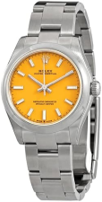 ROLEX OYSTER PERPETUAL 31 AUTOMATIC CHRONOMETER YELLOW DIAL WOMEN'S WATCH