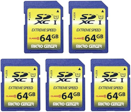INLAND 64GB CLASS 10 SDXC MEMORY CARD 5-PACK FOR TRAIL CAMERAS BY MICRO CENTER