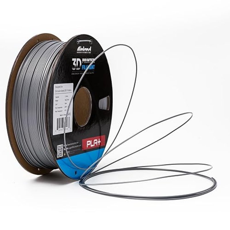 INLAND SILVER PLA PRO 3D PRINTER FILAMENT 1KG SPOOL, 1.75MM, +/- 0.03MM ACCURACY