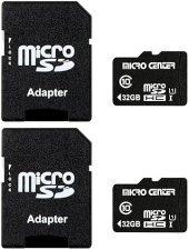 INLAND MICRO CENTER 32GB CLASS 10 MICROSDHC FLASH MEMORY CARD - 2 PACK FOR MOBILE DEVICE STORAGE - 80MB/S UHS-I, C10, U1