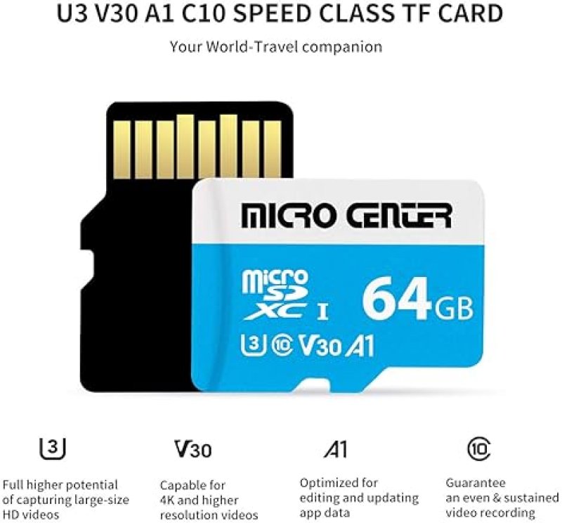 NINTENDO SWITCH COMPATIBLE 64GB MICROSDXC CARD FOR 4K VIDEO - UHS-I C10 U3 V30 - 64GB