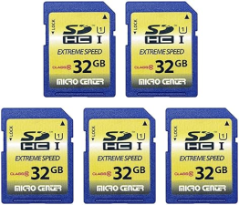 MICRO CENTER 32GB CLASS 10 SDHC FLASH MEMORY CARD 5-PACK FOR TRAIL CAMERAS