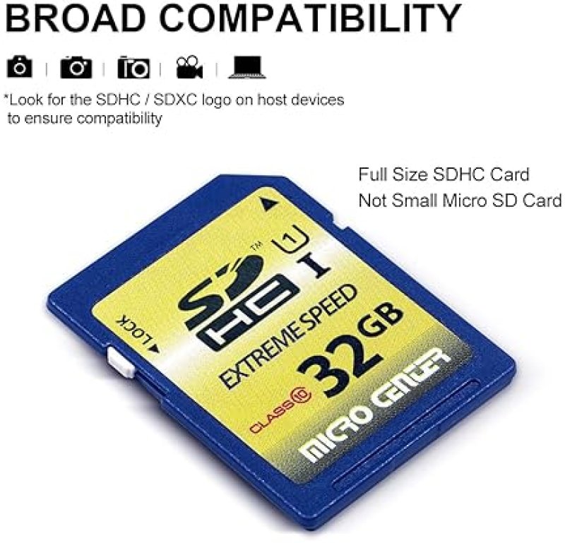 MICRO CENTER 32GB CLASS 10 SDHC FLASH MEMORY CARD 5-PACK FOR TRAIL CAMERAS