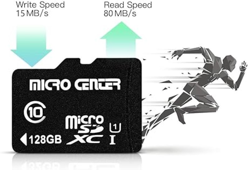 INLAND MICRO CENTER 128GB CLASS 10 MICROSDXC MEMORY CARD WITH ADAPTER - 80MB/S UHS-I FOR MOBILE DEVICE STORAGE