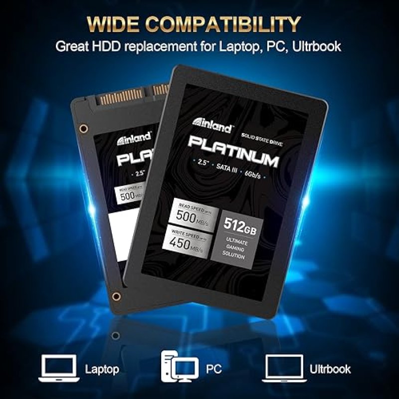 INLAND PLATINUM 512GB SSD SATA III 2.5" SOLID STATE DRIVE (512GB)