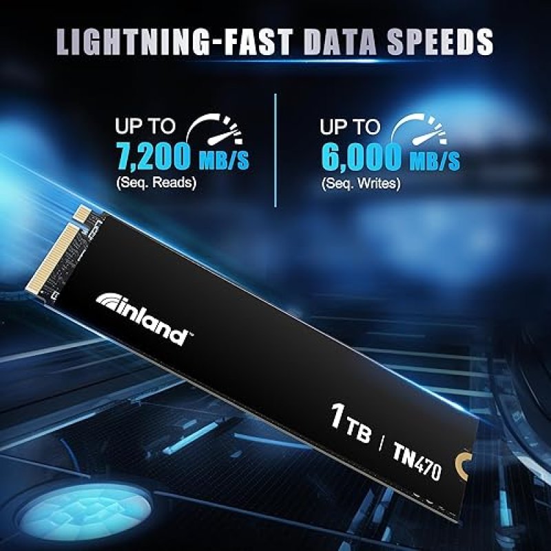 INLAND TN470 1TB GEN4 NVME M.2 SSD FOR GAMING, UP TO 7,200MB/S SPEED, LAPTOP & PC STORAGE