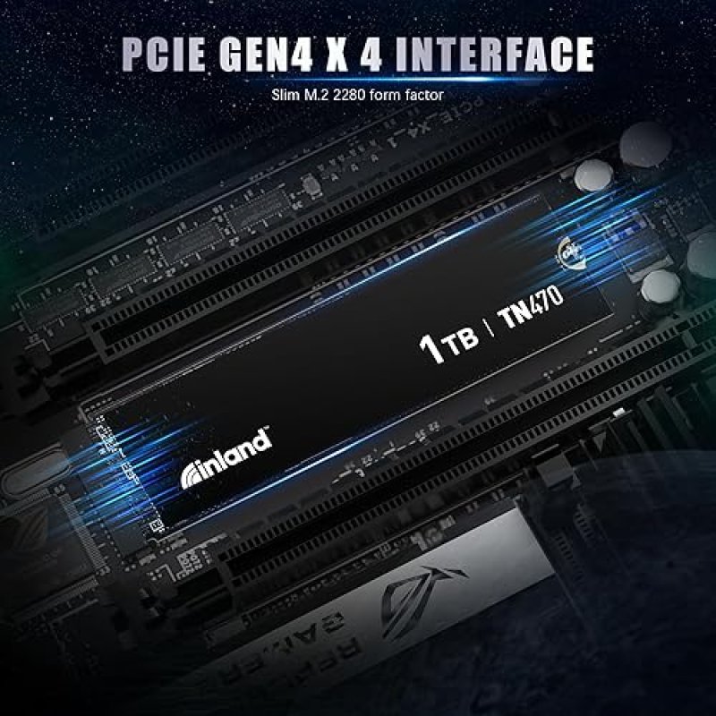 INLAND TN470 1TB GEN4 NVME M.2 SSD FOR GAMING, UP TO 7,200MB/S SPEED, LAPTOP & PC STORAGE