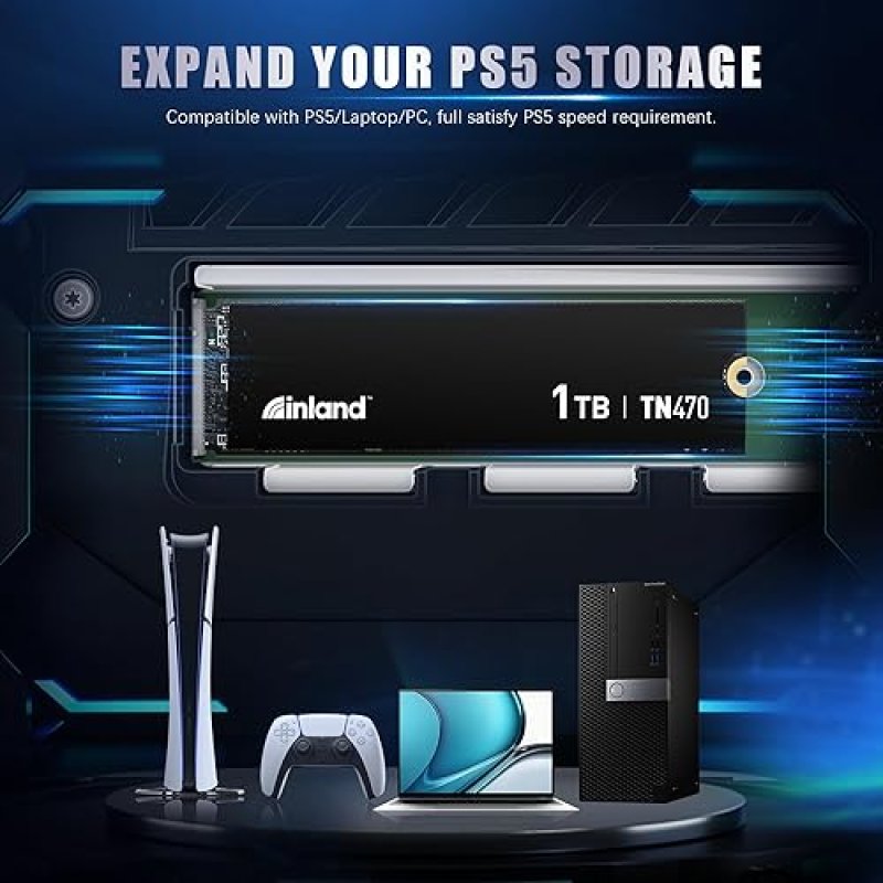 INLAND TN470 1TB GEN4 NVME M.2 SSD FOR GAMING, UP TO 7,200MB/S SPEED, LAPTOP & PC STORAGE