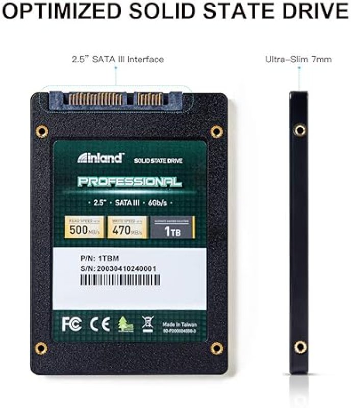 INLAND PROFESSIONAL 1TB SSD 3D NAND SATA III INTERNAL SOLID STATE DRIVE