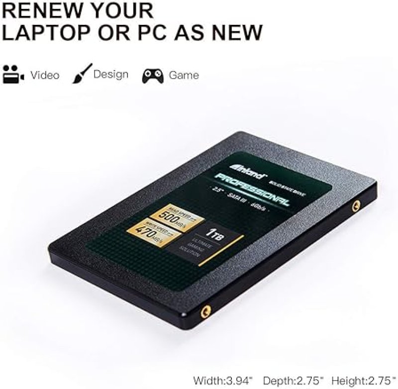 INLAND PROFESSIONAL 1TB SSD 3D NAND SATA III INTERNAL SOLID STATE DRIVE