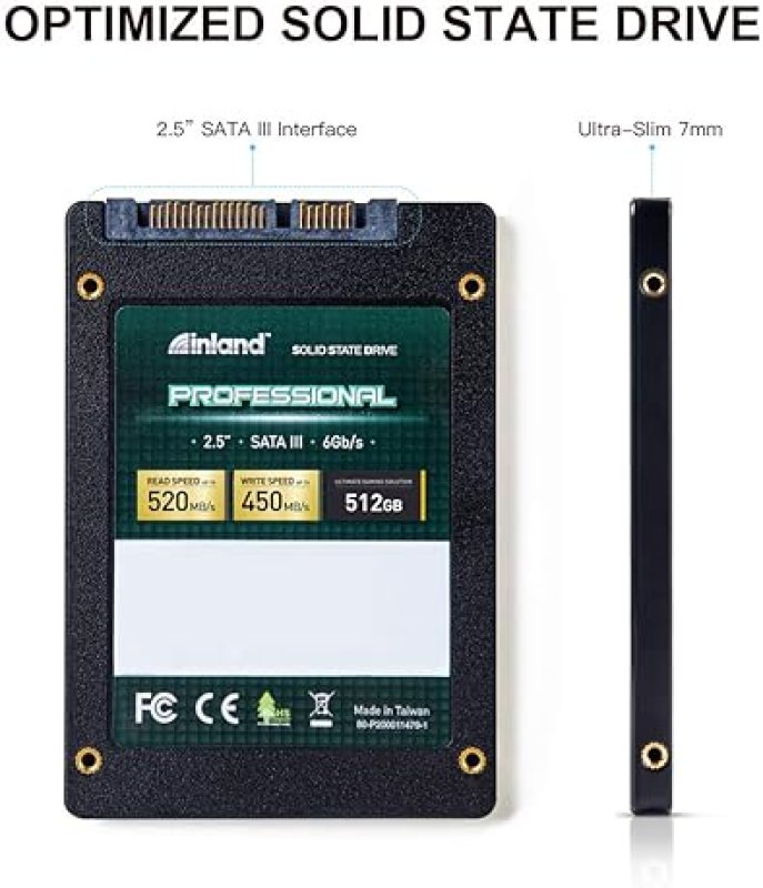 INLAND PROFESSIONAL 512GB SSD SATA III 2.5" INTERNAL SOLID STATE DRIVE