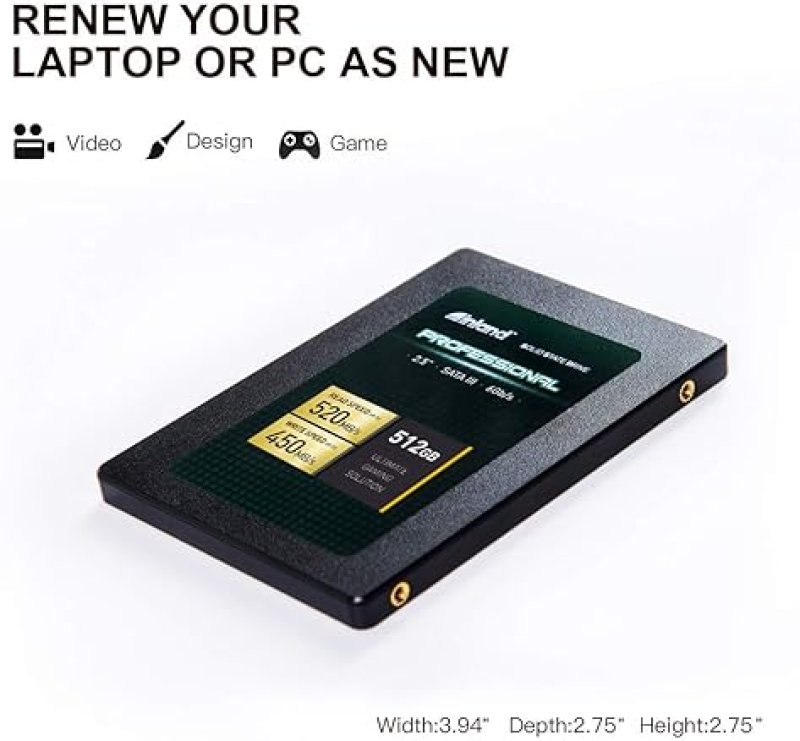 INLAND PROFESSIONAL 512GB SSD SATA III 2.5" INTERNAL SOLID STATE DRIVE