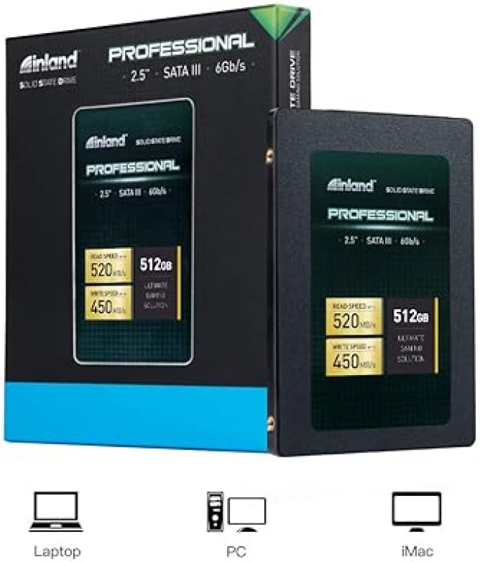 INLAND PROFESSIONAL 512GB SSD SATA III 2.5" INTERNAL SOLID STATE DRIVE