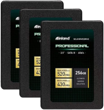 INLAND PROFESSIONAL 3-PACK 256GB SSD SATA III 2.5" TLC 3D NAND SOLID STATE DRIVE