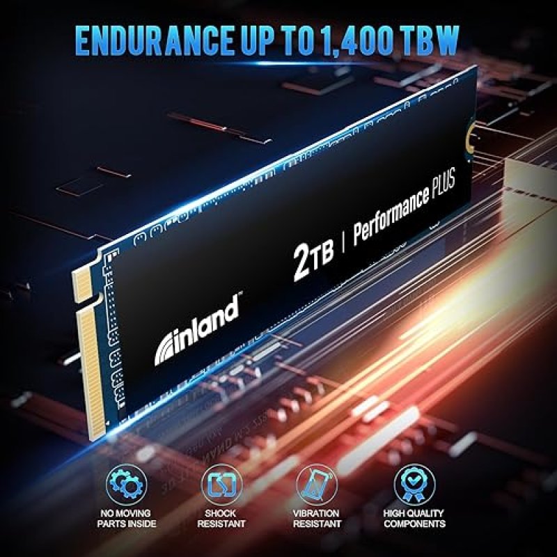 INLAND 2TB NVME GAMING SSD FOR PS5 - GEN4 PCIE, M.2 2280, UP TO 7100MB/S SPEED