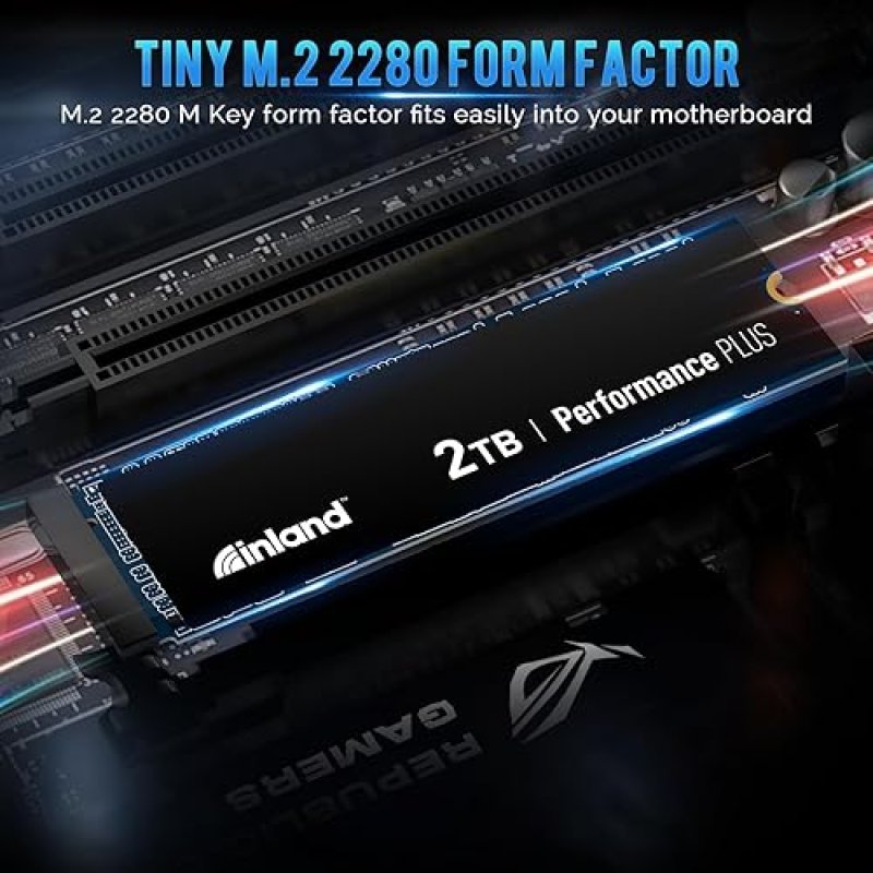 INLAND 2TB NVME GAMING SSD FOR PS5 - GEN4 PCIE, M.2 2280, UP TO 7100MB/S SPEED