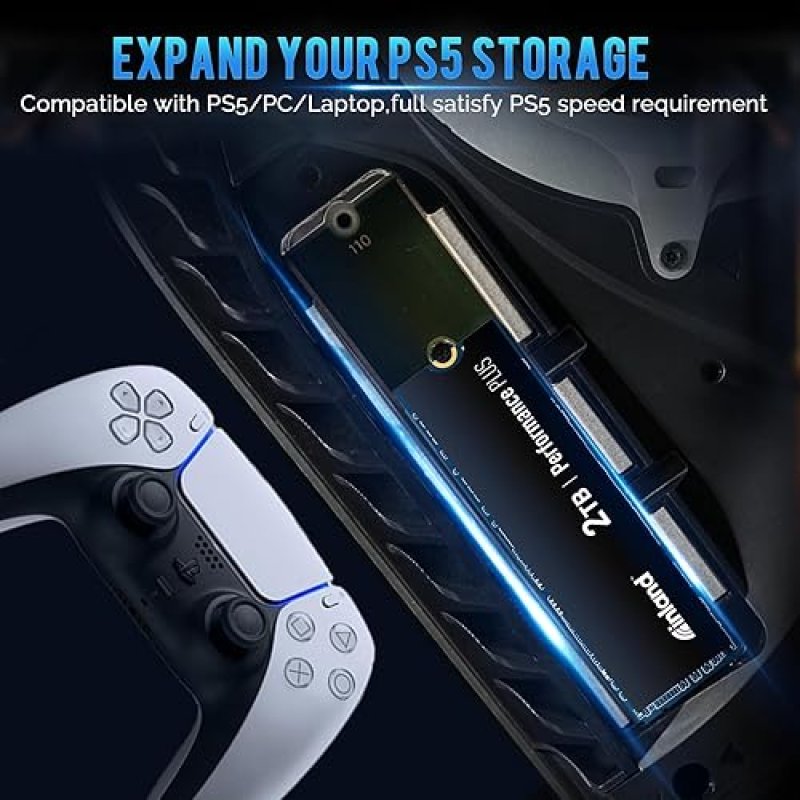 INLAND 2TB NVME GAMING SSD FOR PS5 - GEN4 PCIE, M.2 2280, UP TO 7100MB/S SPEED