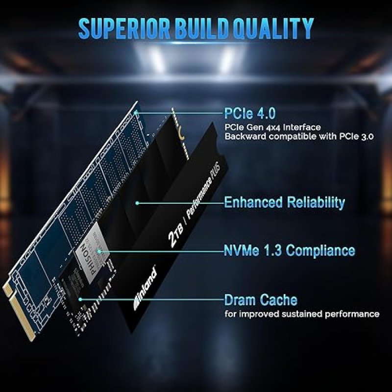 INLAND 2TB NVME GAMING SSD FOR PS5 - GEN4 PCIE, M.2 2280, UP TO 7100MB/S SPEED