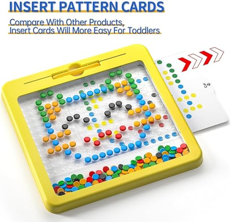 JIA XU KIDS MAGNETIC DRAWING BOARD WITH MAGNETIC DOTS AND PEN - MONTESSORI TOY FOR AGES 2-7